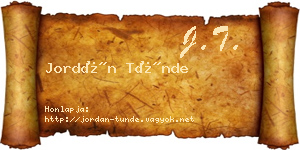 Jordán Tünde névjegykártya