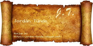 Jordán Tünde névjegykártya